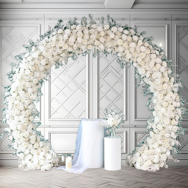 half white circle arch