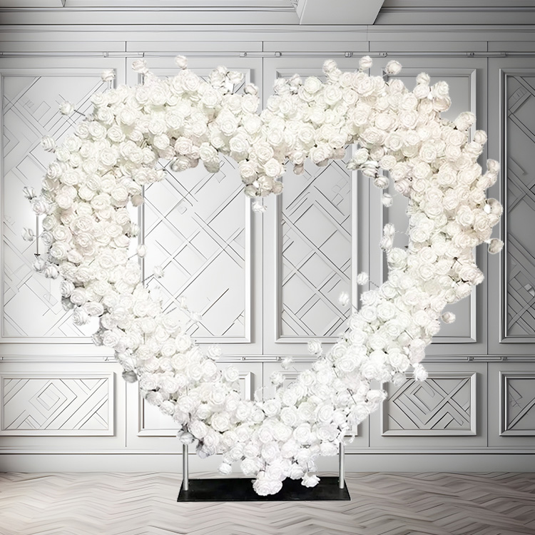 white heart flower archway